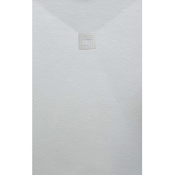 Veroni shower tray made of composite stone with slate pattern flat (TXBXH) 160 x 90 x 3 cm white - SL916W - 5