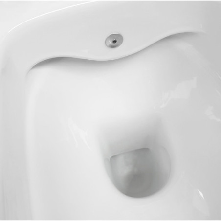 Belvit Spülrandloses Design Hänge WC mit Taharet/Bidet/Dusch WC-Funktion und integrierter Heiß-/Kaltwasserarmatur Weiß + Dec
