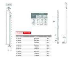 Belrad Vertical Radiator Plan T20 1800 x 500 (HXB) -1178W - V1800500 - 2