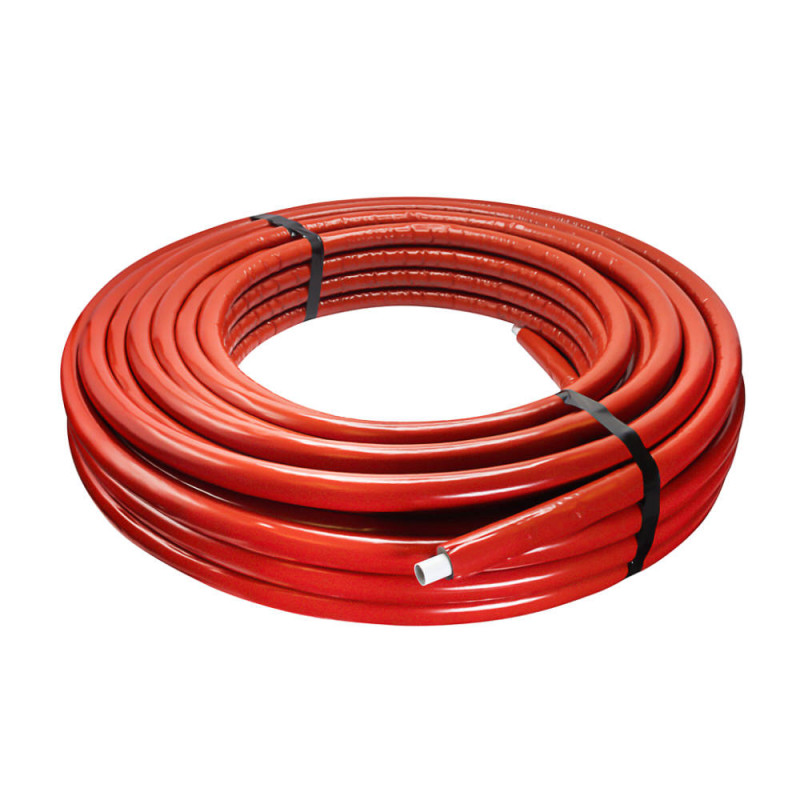 Multilayer composite pipe with insulation 6 mm - 16 x 2 mm - 50 m - red