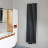 Panel radiator vertically double layer black matt 1800 x 472 (HXB) -8 Elem. - 1640W