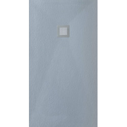Veroni shower tray made of composite stone with slate pattern flat (TXBxH) 120 x 80 x 3 cm gray - SL812G - 3