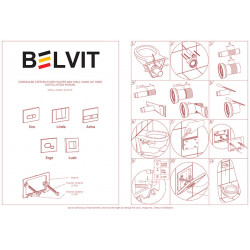 Belvit London Betätigungsplatte für 2-Mengen-Spülung Matt Chrom - BV-DP3002 - 2