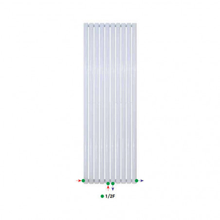 Paneel Heizkörper Vertikal Doppellagig Weiß 1800 x 590 (HxB)-10 ELEM. - 2050W