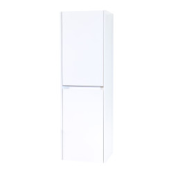 Hayat Bathroom Tall Cabinet 130cm White Shiny - BD-KEY2428 - 0