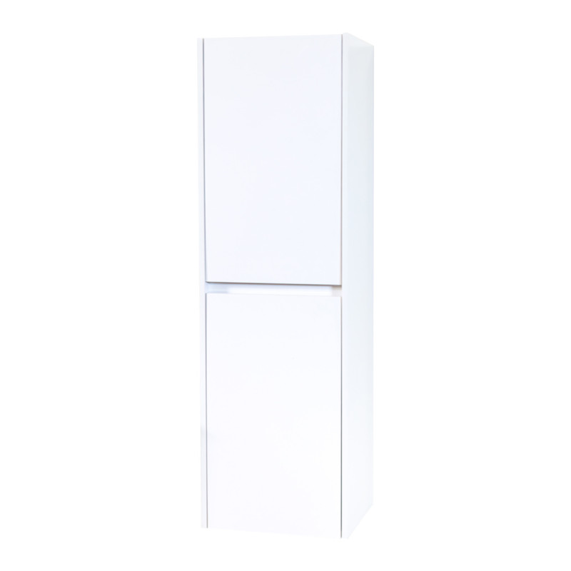 Hayat Bathroom Tall Cabinet 130cm White Shiny