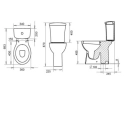 Barrierefrei Behindertengerecht WC Abgang Boden Komplettset + Deckel/Spülkasten - BV-BF1001 - 7