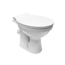 Stand WC Toilette Abgang Waagerecht Wand Tiefspüler Stehend + Softclose-Deckel - BV-SW5001+BV-D0400 - 0