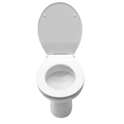 Stand WC Toilette Abgang Waagerecht Wand Tiefspüler Stehend + Softclose-Deckel - BV-SW5001+BV-D0400 - 5
