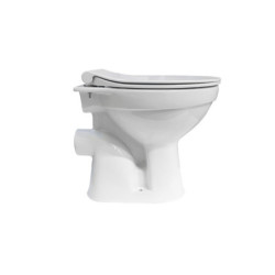 Stand WC Toilette Abgang Waagerecht Wand Tiefspüler Stehend + Softclose-Deckel - BV-SW5001+BV-D0400 - 3