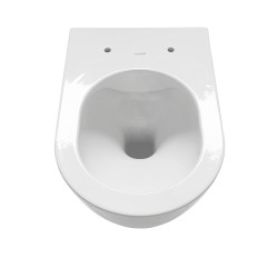 Spülrandloses Hänge WC aus Sanitärkeramik mit Soft-Close Duroplast-WC-Sitz - B_FE322.001+AL0411 - 1