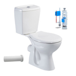 Stand-WC mit Taharet Keramik-Spülkasten Softclose WC-Sitz Toilette WC Waagerecht Wand - S-ESW001TAH - 0