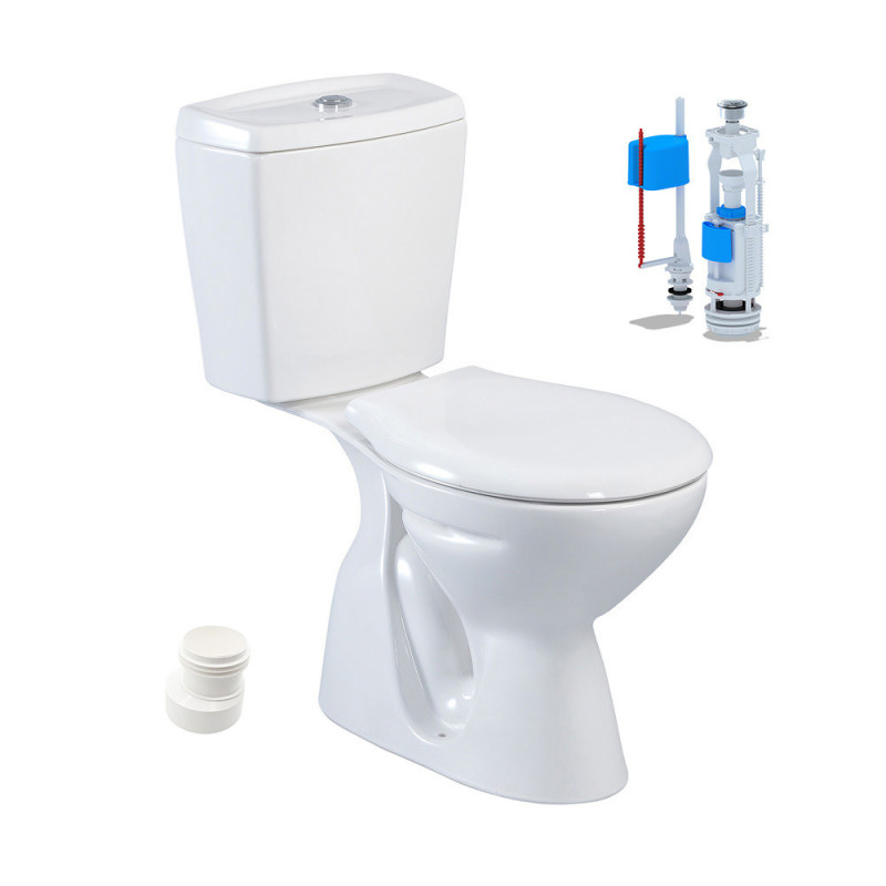 Stand-WC mit Taharet Spülkasten Softclose WC-Sitz Toilette WC Senkrecht Boden - S-ESW002TAH - cover