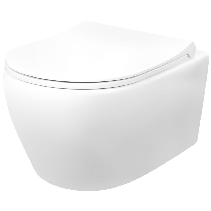 Spülrandloses Wand Hänge WC Spülrandlos Toilette Normal WC + Deckel - AL5513+AL0411 - cover