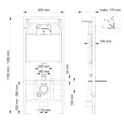 Belvit Wand Hänge WC Abgang Wand + Deckel + Vorwandelement + Schallschutz + Betätigungsplatte Komplettset - BV-HW6001KomplettSet - 4