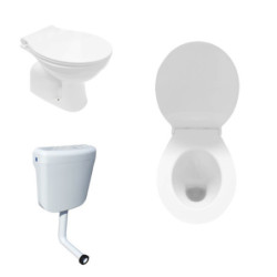 Komplettset Stand WC Abgang Boden Senkrecht Tiefspüler + Deckel + Spülkasten - BV-SW4001+BV-D0400+BV-AP1001 - 0