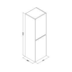 Hayat Bathroom Tall Cabinet 130cm White Shiny - BD-KEY2428 - 1