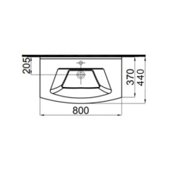 Aleco Keramik Waschbecken (BxT) 80 x 44 cm (für 80 Aleco) - ALECO7080 - 3