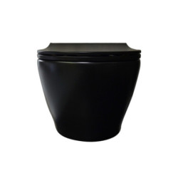 Belvit Spülrandloses Hänge-WC mit Taharet-/Bidetfunktion und Softclose-Deckel schwarz matt - AL6612+AL0611 - 1