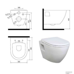Creavit Hänge Wand WC Toilette oval Weiß - TP325-51CB00E-0000 - 2
