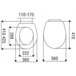 Kiwa WC- Sitz PVC Scharniere Absenkautomatik - NKP0303 - 1