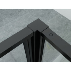 Aloni Duschkabine Schwingtür + Festelement + Seitenwand schwarz matt 90x120x200 - CR56B-90120 - 2