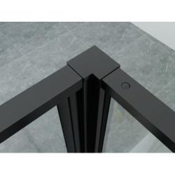 Aloni Duschkabine Schwingtür + Festelement + Seitenwand schwarz matt 80x120x200 - CR56B-80120 - 2